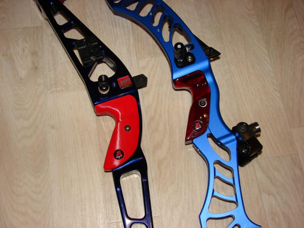 A Red Herring on an old PSE X-Factor and a Blood red Recurve on a hoyt Xceed