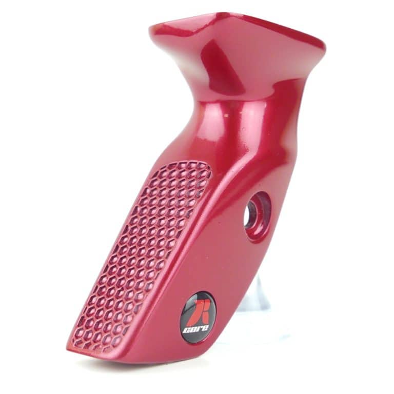 RCore Custom grips - I AM Barebow in Rubbin' Red with Hex antislip for the ATF-DX W&W